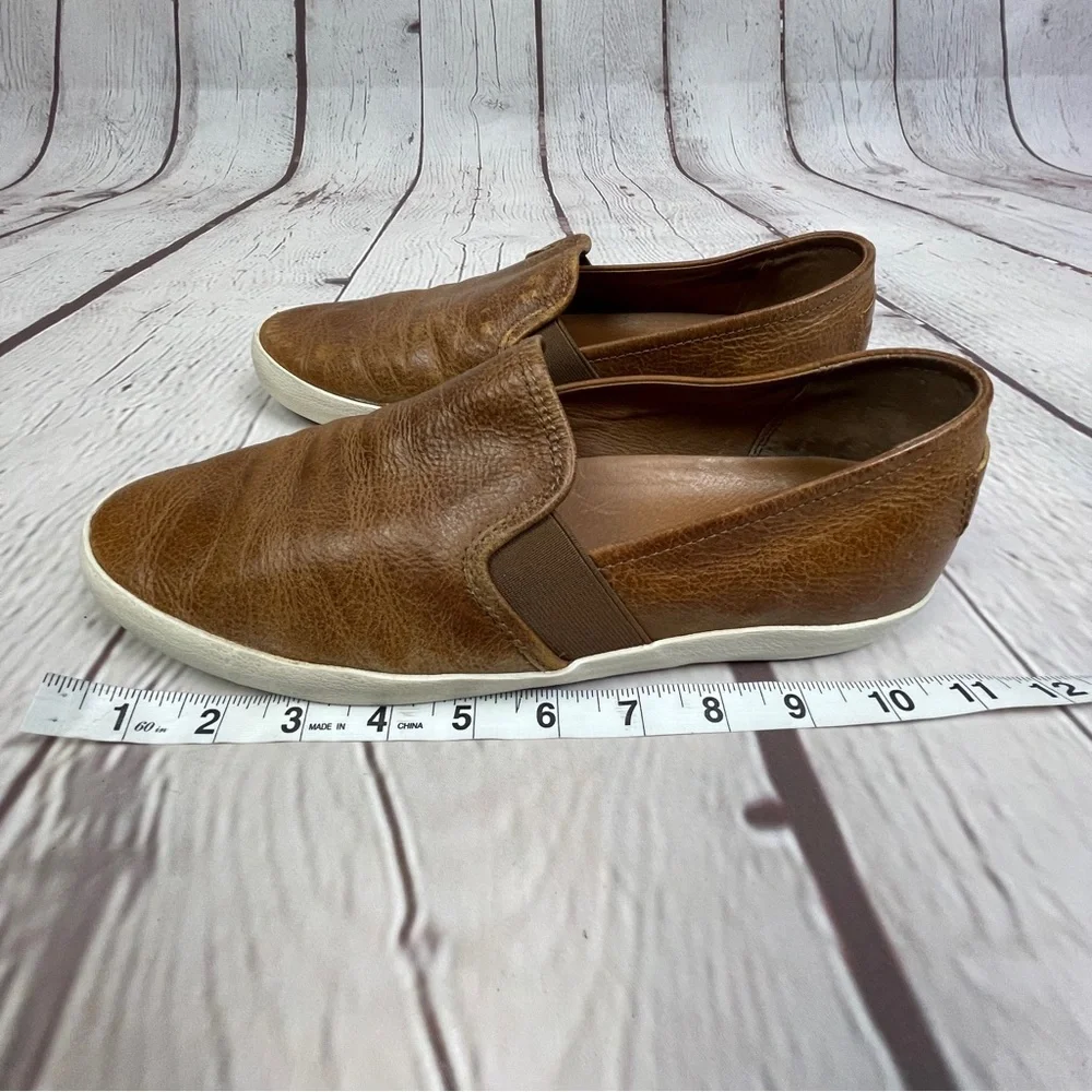 FRYE Dylan men's cognac brown leather slip-on loafer shoes, size 9.5 - Picture 15 of 15